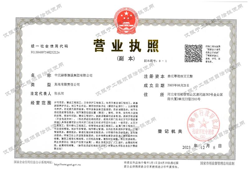 中元路泰營(yíng)業(yè)執(zhí)照